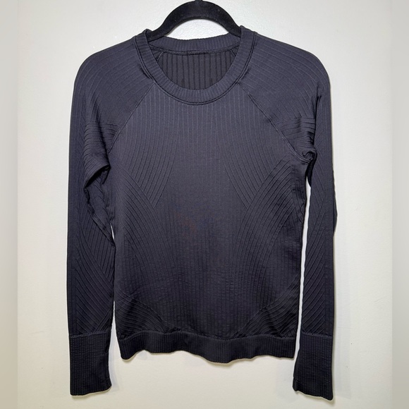 Lululemon Black Ribbed Knit Sweater - Picture 1 of 8